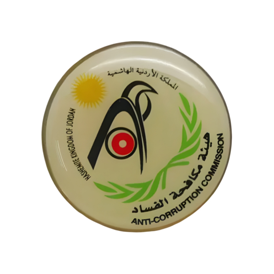 Custom Jordan Anti Corruption Commission Round Emblem Offset Printed Epoxy Pins