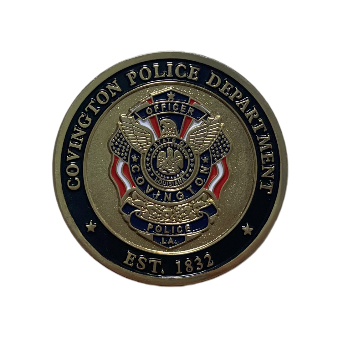 Custom Covington Police Department EST 1832 Round Badge Soft Enamel Pins