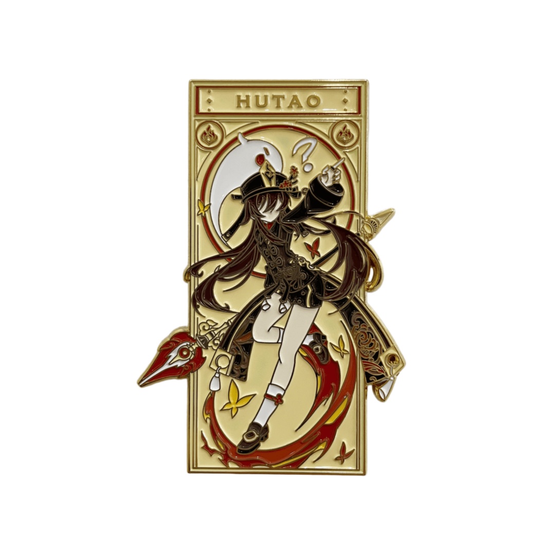 Custom Genshin Impact Hutao Vertical Frame Anime Soft Enamel Pins