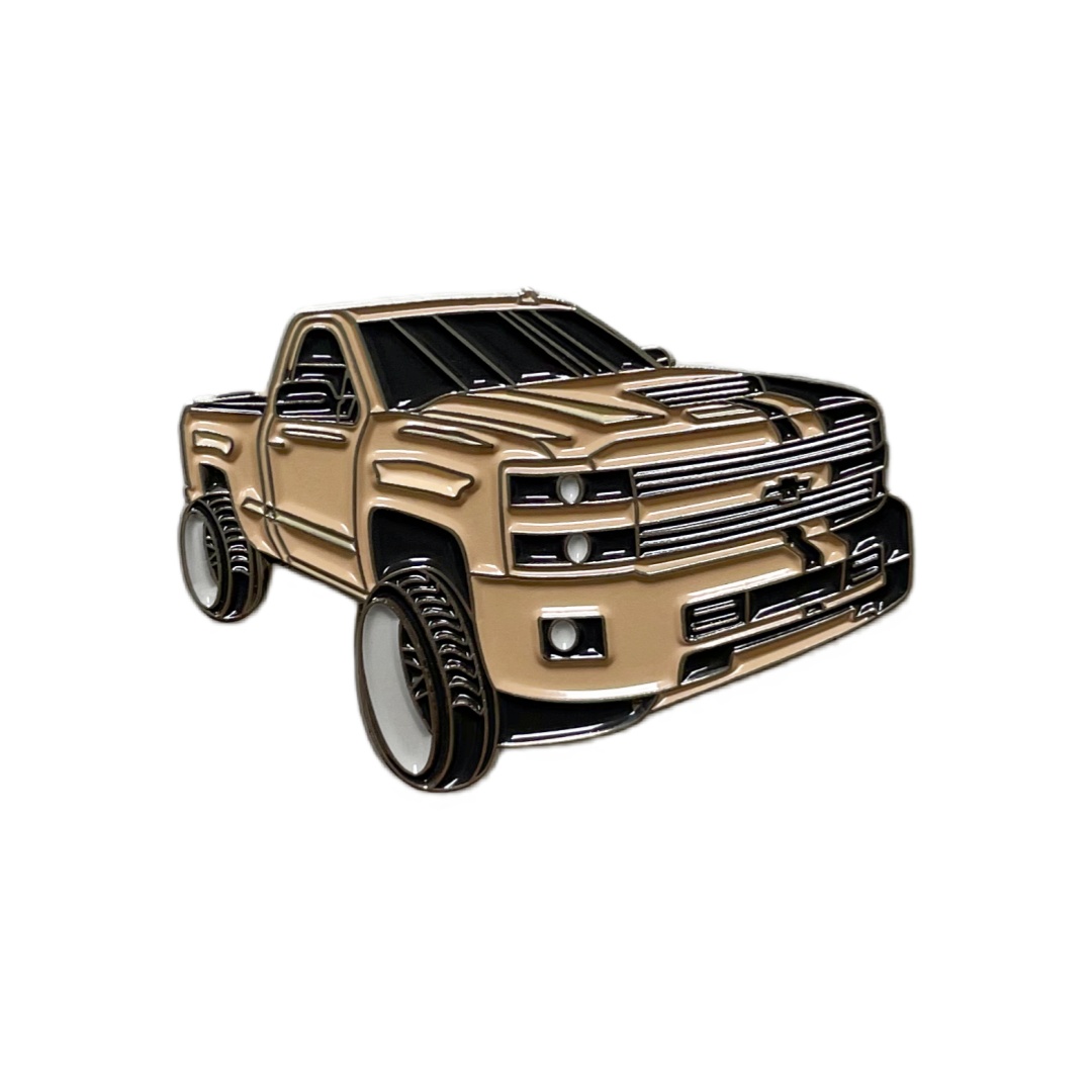 Custom Lifted Chevy Pickup Truck Cartoon Soft Enamel Pins