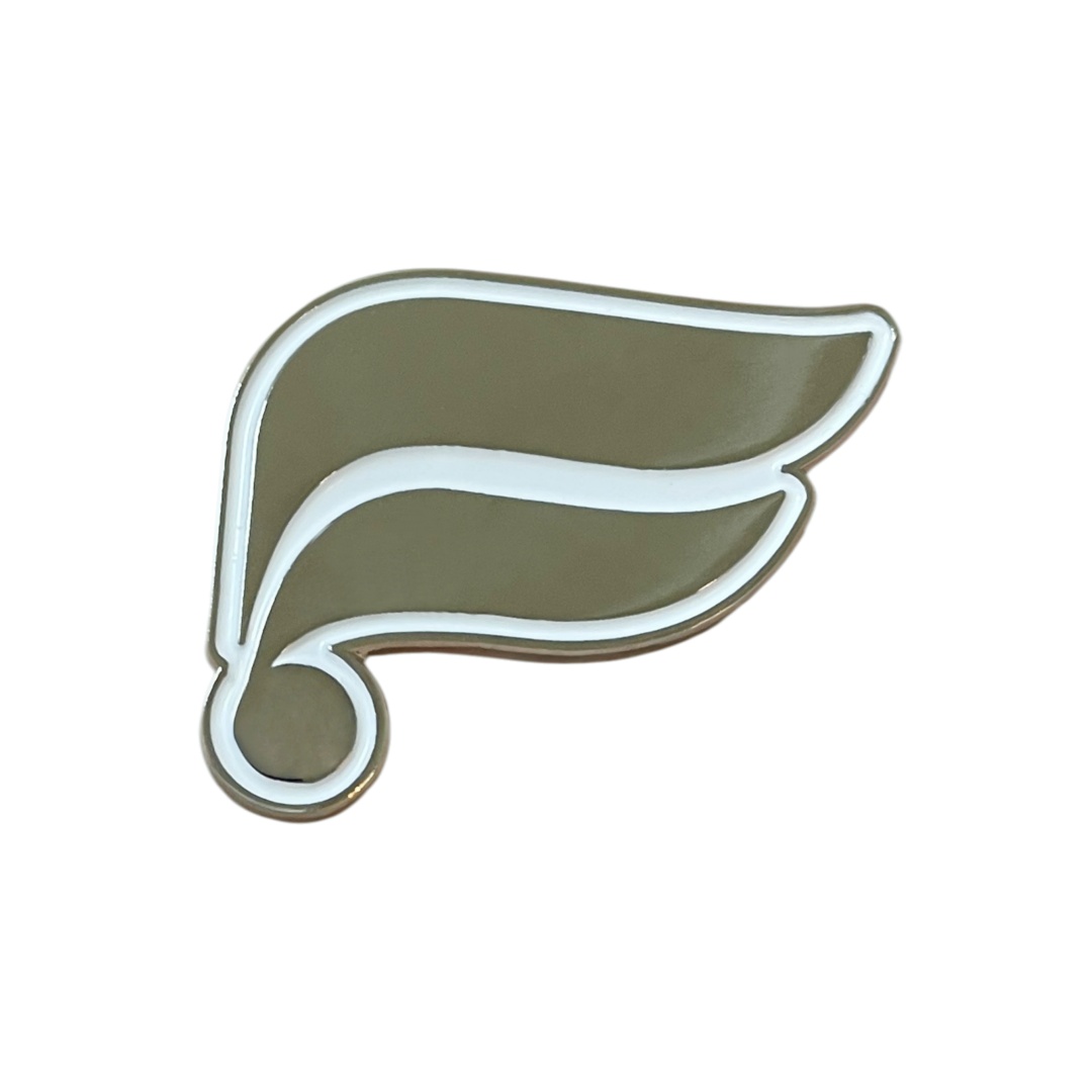 Custom Minimal Olive Green Feather Shaped Soft Enamel Pins