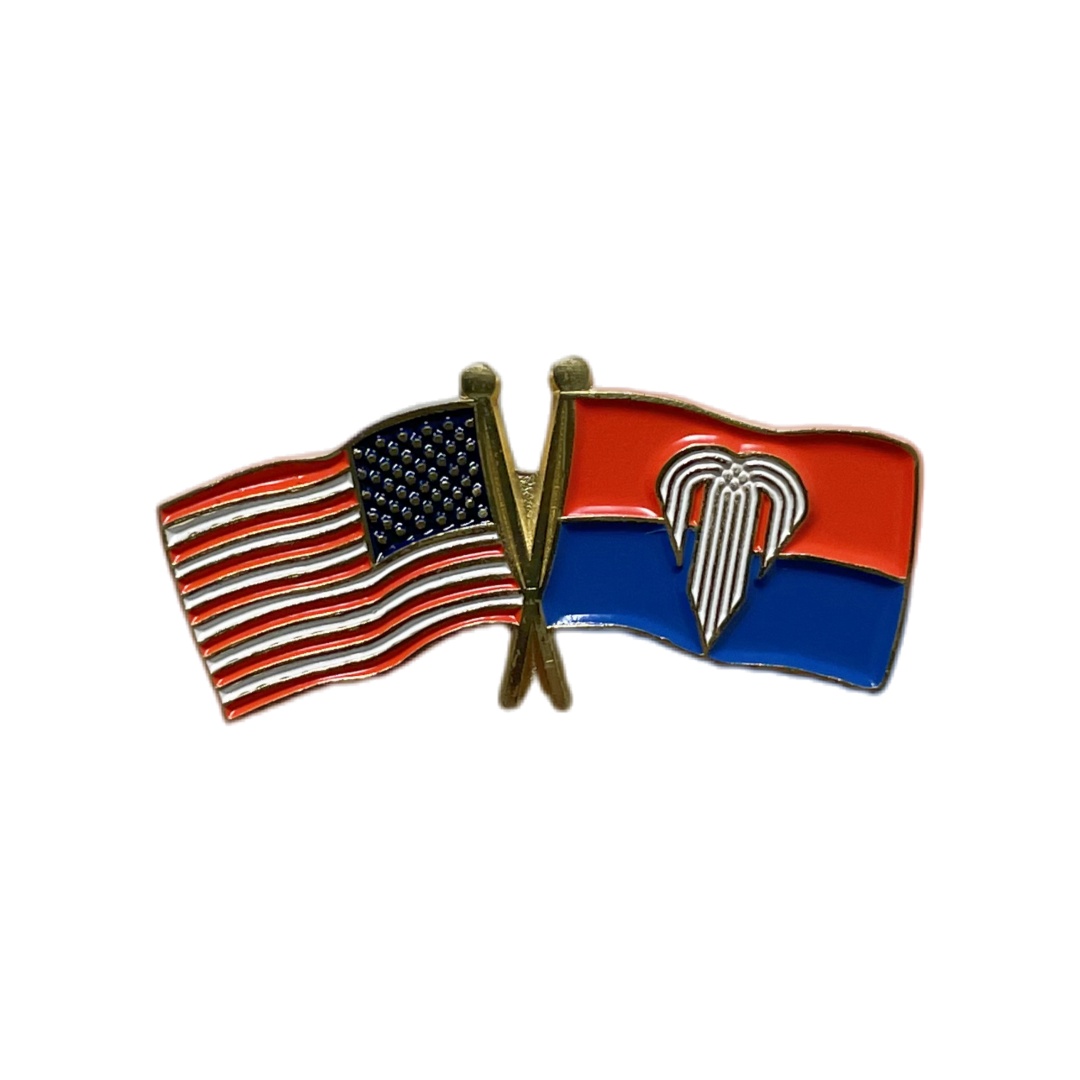 Custom USA And Regional Crossed Flag Soft Enamel Pins