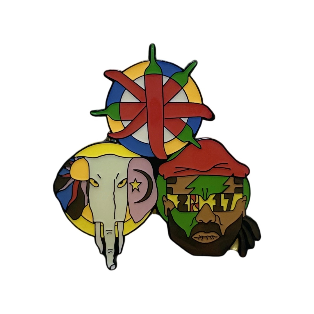 Custom African Tribal Elephant Chili Character Soft Enamel With Epoxy Pins
