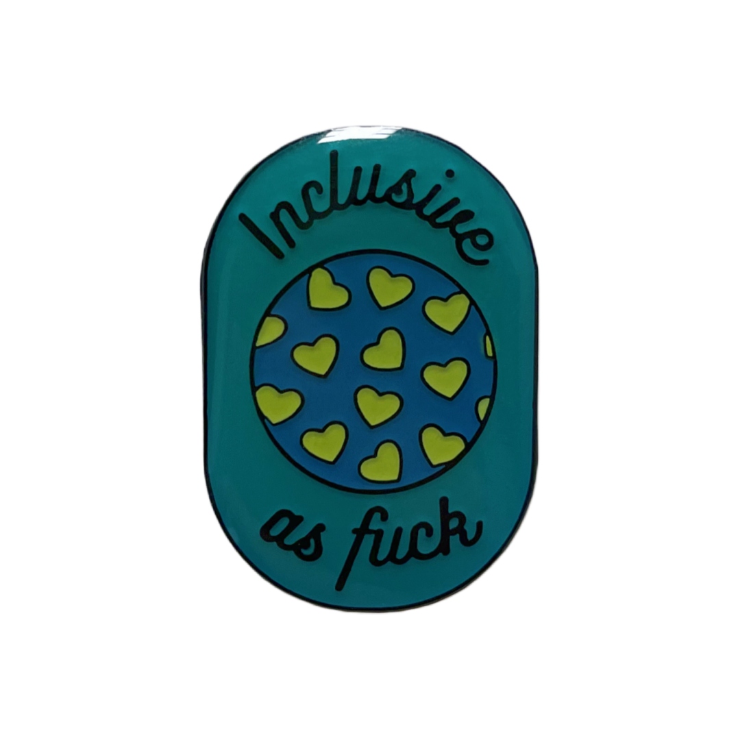 Custom Inclusive Yellow Heart Oval Text Soft Enamel With Epoxy Pins