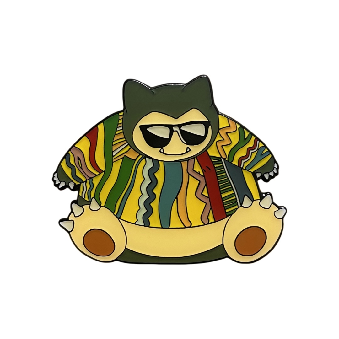 Custom Cool Sunglasses Snorlax Colorful Stripe Pokemon Soft Enamel With Epoxy Pins