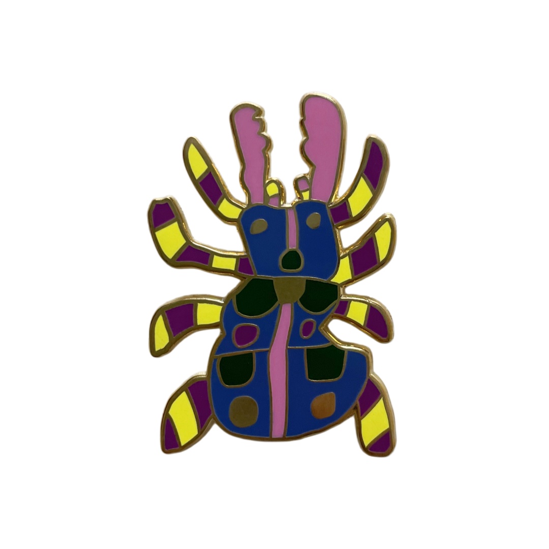 Custom Colorful Striped Beetle Cartoon Cutout Hard Enamel Zinc Alloy Pins