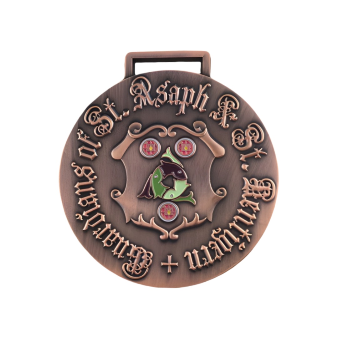 Custom St Asaph Guardians Tri Fish Enamel Commemorative Metal Medals