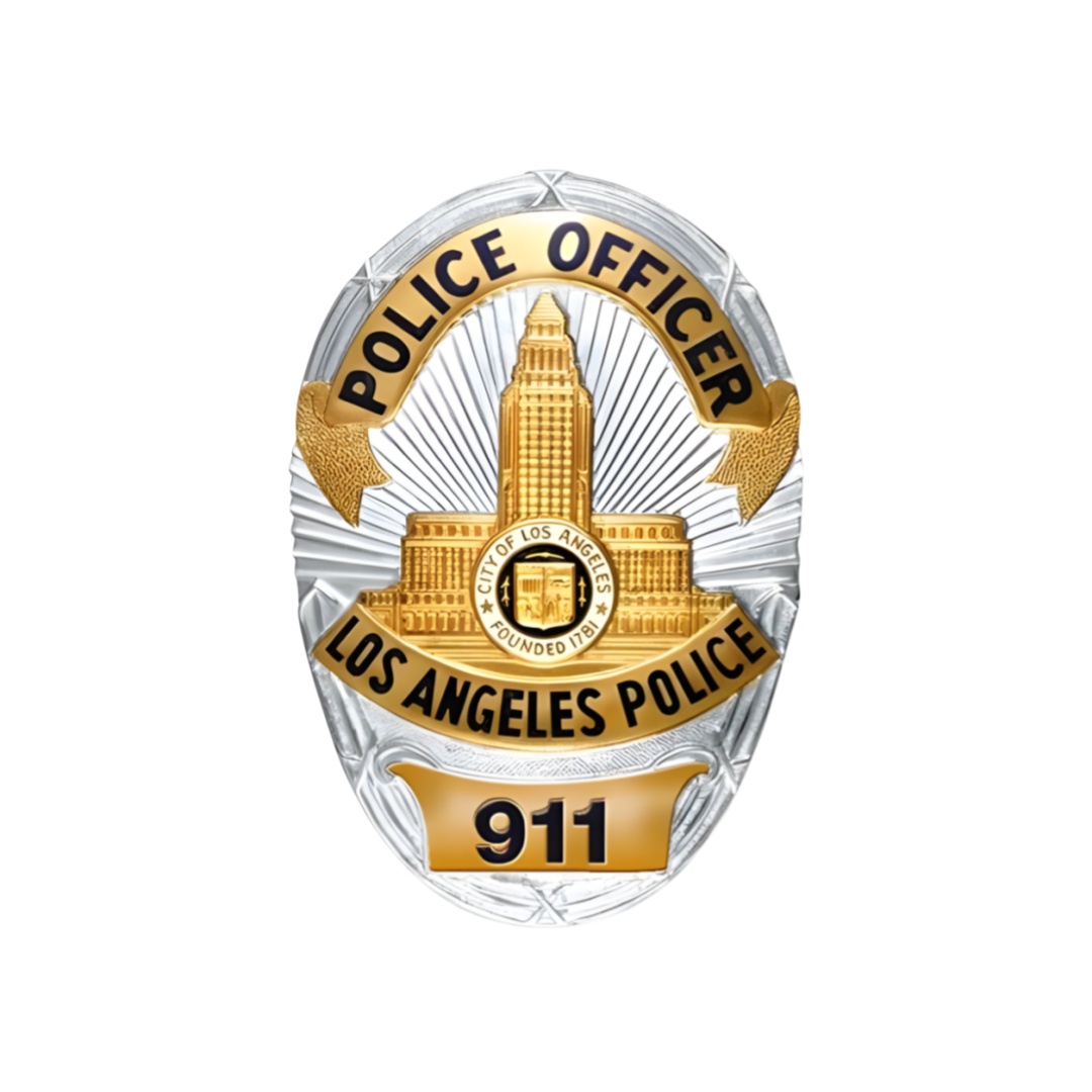 Custom LAPD Los Angeles Police Officer 911 Oval Hard Enamel Badges