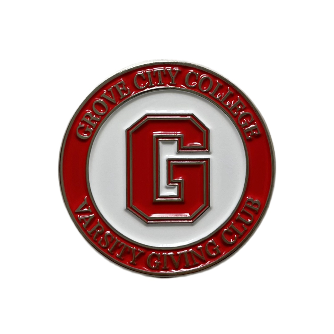 Custom Grove City College Varsity Giving Club Round Big G Logo Soft Enamel School Pins