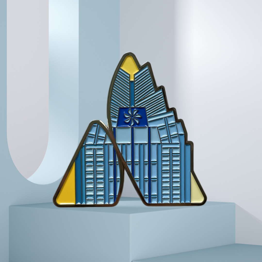 Geometric Building Letter N Soft Enamel Pins