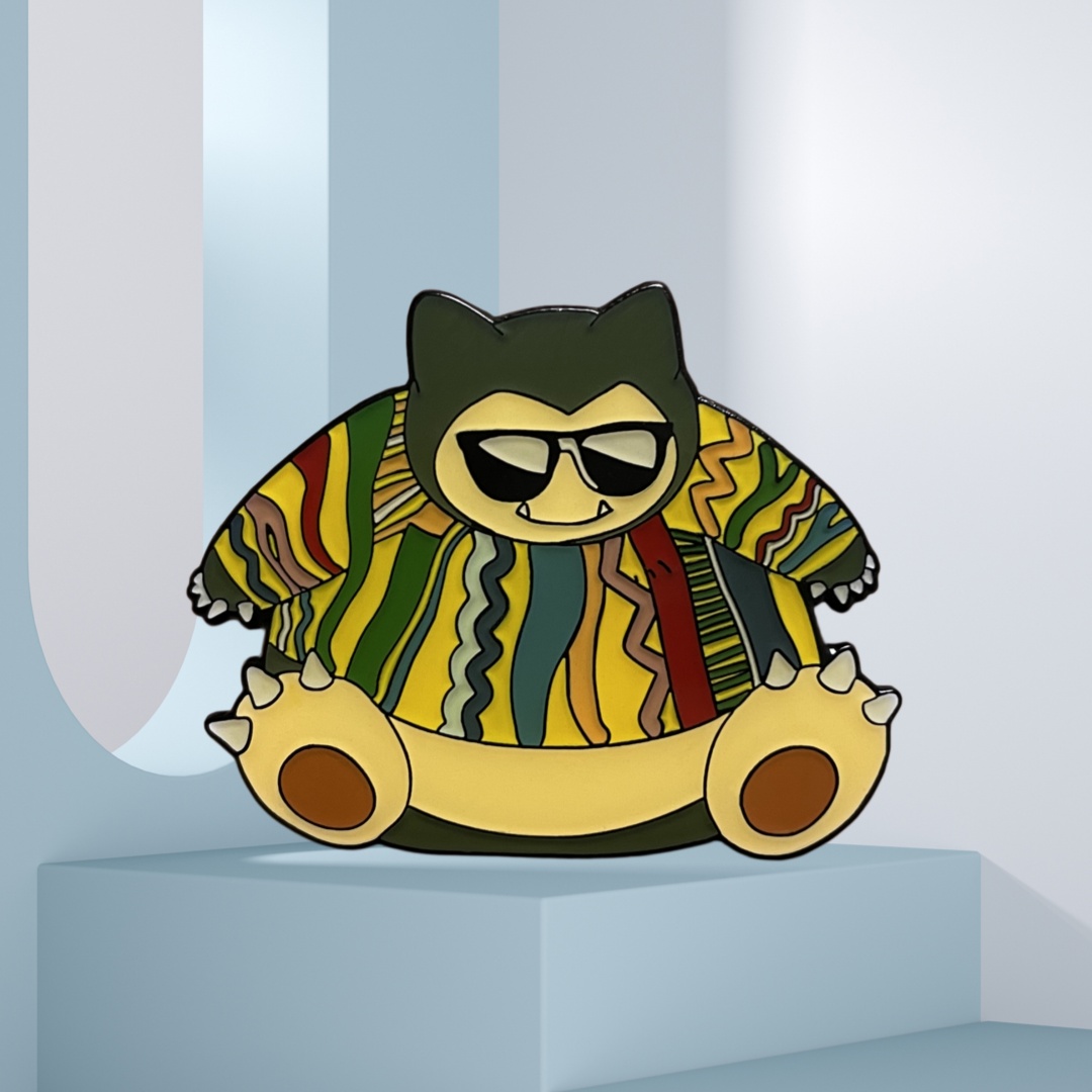 Cool Snorlax with Sunglasses Soft Enamel with Epoxy Pins