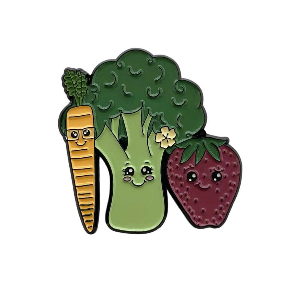 Vegetable Kingdom Cute Cartoon Vegetable Dyed Metal Pins