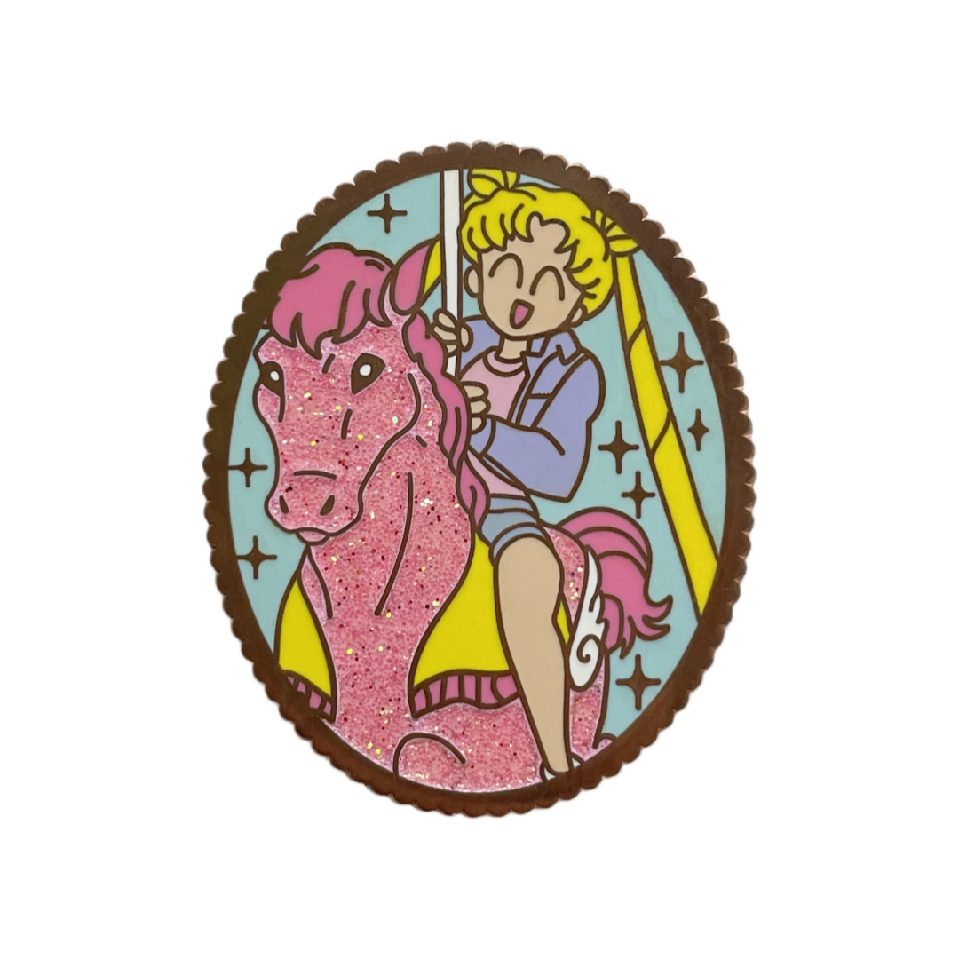 Sailor Moon Carousel Anime Portrait Glitter Pins