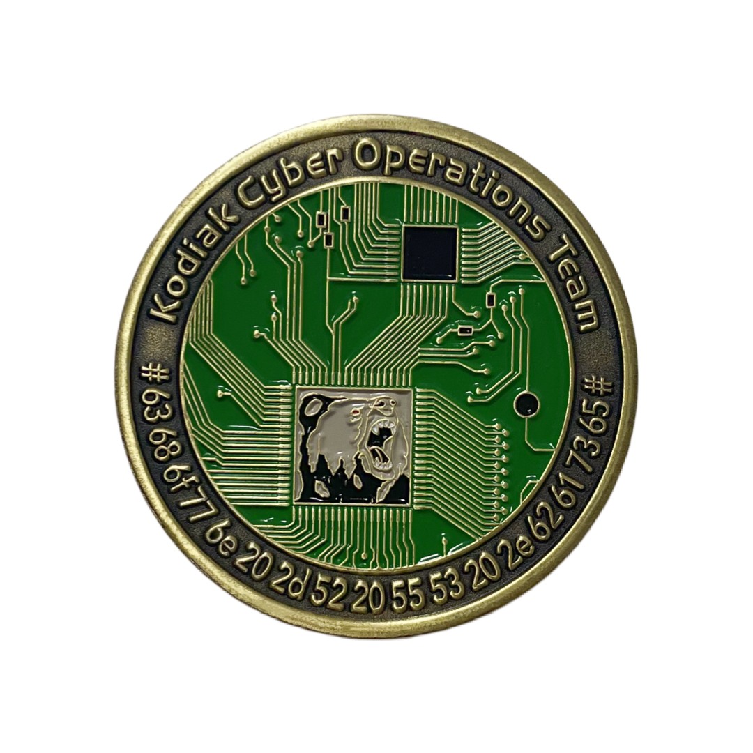 Kodiak Cyber Operations Team Circuit Board Soft Enamel Challenge Coins