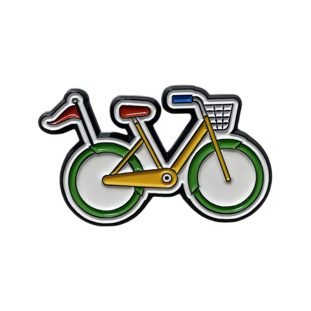 Colorful Tandem Bike Cartoon Soft Enamel Pins